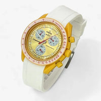 Bracelet Moonswatch Mission to the Sun Caoutchouc Premium uni : Blanc