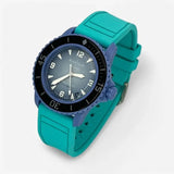 Bracelet Fifty Fathoms Atlantic Ocean Caoutchouc Premium FKM: Bleu Cyan