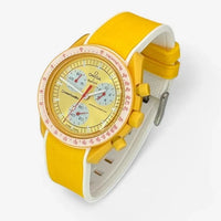 Bracelet Moonswatch Mission to the Sun Caoutchouc Premium 2 couleurs: Jaune Blanc