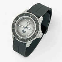 Bracelet Fifty Fathoms Antarctic Ocean Caoutchouc A clips: Gris Noir