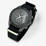Bracelet Moonswatch Mission to Mercury Autre : Cuir Nato Acier Toile Nato Uni : Noir