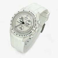 Bracelet MoonSwatch en Caoutchouc Premium Design Snoopy : Blanc