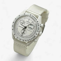 Bracelet Moonswatch Mission to the Moonphase - Full Moon - Snoopy Nato Uni : Blanc