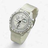 Bracelet Moonswatch Mission to the Moonphase - Full Moon - Snoopy Nato Uni : Blanc