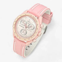 Bracelet Moonswatch Mission to Venus Caoutchouc 2 Bandes : Rose Blanc