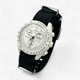 Bracelet Moonswatch Mission to the Moonphase - Full Moon - Snoopy Nato Uni : Noir