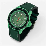 Bracelet Fifty Fathoms Indian Ocean Caoutchouc Mixte caoutchouc nylon: Vert Blanc