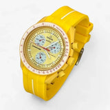 Bracelet Moonswatch Mission to the Sun Caoutchouc 1 Bande : Jaune Blanc
