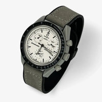 Bracelet Omega x Swatch Moonswatch 1965 Autres: Cuir Nato Acier Toile Cuir lisse: Gris