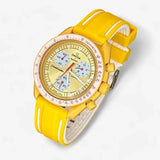 Bracelet Moonswatch Mission to the Sun Caoutchouc 2 Bandes : Jaune Blanc