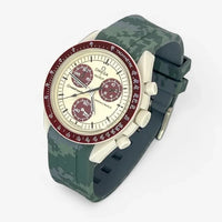 Bracelet Moonswatch Mission to Pluton Caoutchouc Militaire: Gris