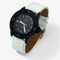 Bracelet Fifty Fathoms Ocean of Storm Autres: Cuir Nato Toile Acier Cuir texturé: Blanc