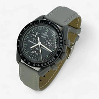 Bracelet Moonswatch Mission to Mercury Autre : Cuir Nato Acier Toile Cuir uni : Gris