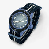 Bracelet Fifty Fathoms Atlantic Ocean Autres: Cuir Nato Toile Acier Swatch x Blancpain
