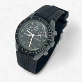 Bracelet MoonSwatch en Caoutchouc Premium Design Mercury : Noir
