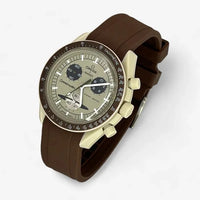Bracelet Moonswatch Mission to Saturn Caoutchouc Premium Uni : Marron