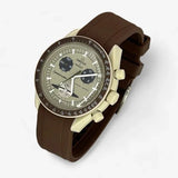 Bracelet Moonswatch Mission to Saturn Caoutchouc Premium Uni : Marron