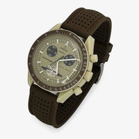 Bracelet Moonswatch Mission to Saturn Caoutchouc Premium perforé: Marron