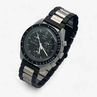 Bracelet Moonswatch Mission to the Moon Autre : Cuir Nato Acier Toile Acier : Noir Argent