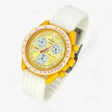 Bracelet Moonswatch Mission to the Sun Caoutchouc Nervuré : Blanc