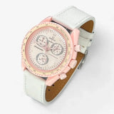 Bracelet Moonswatch Mission to Venus Cuir Texturé : Blanc
