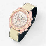 Bracelet Moonswatch Mission to Venus Cuir Lisse: Blanc
