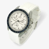 Bracelet Omega x Swatch Moonswatch 1965 Caoutchouc Premium: Blanc