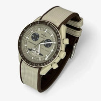 Bracelet Moonswatch Mission to Saturn Caoutchouc Premium 2 couleurs: Beige Marron