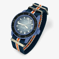 Bracelet Fifty Fathoms Atlantic Ocean Autres: Cuir Nato Toile Acier Nato: Bleu Marine Orange