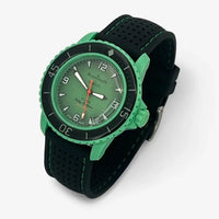 Bracelet Fifty Fathoms Indian Ocean Caoutchouc Premium perforé: Noir Vert