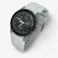 Bracelet MoonSwatch en Caoutchouc Premium Design Moon: Gris Clair