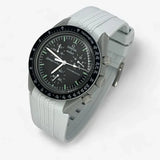 Bracelet MoonSwatch en Caoutchouc Premium Design Moon: Gris Clair