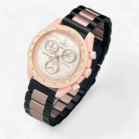 Bracelet Moonswatch Mission to Venus Acier Noir Rose