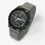 Bracelet Moonswatch Mission to Mercury Autre : Cuir Nato Acier Toile Acier Design : Argent