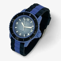 Bracelet Fifty Fathoms Atlantic Ocean Caoutchouc Design: Bleu Marine Noir