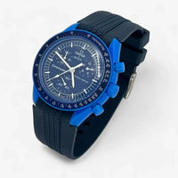 Bracelet MoonSwatch en Caoutchouc Premium Design Neptune : Bleu Marine