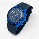 Bracelet MoonSwatch en Caoutchouc Premium Design Neptune : Bleu Marine