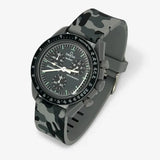 Bracelet Moonswatch Mission to Mercury Caoutchouc Militaire