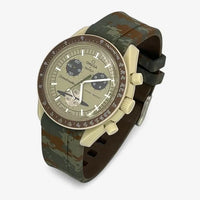 Bracelet Moonswatch Mission to Saturn Caoutchouc Militaire: Marron