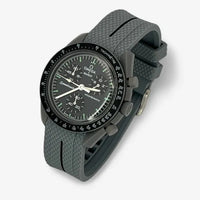 Bracelet Moonswatch Mission to Mercury Caoutchouc Premium 1 Bande: Gris Noir