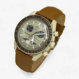 Bracelet Moonswatch Mission to Saturn Cuir Uni : Marron