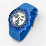 Bracelet MoonSwatch en Caoutchouc Premium Design Blue Moon : Bleu