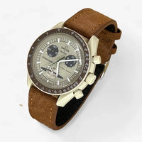 Bracelet Moonswatch Mission to Saturn Cuir Clair: Camel