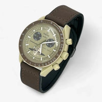 Bracelet Moonswatch Mission to Saturn Cuir Lisse : Marron