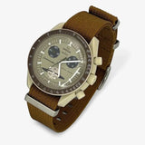 Bracelet Moonswatch Mission to Saturn Nato Toile Nato Uni : Marron