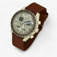 Bracelet Moonswatch Mission to Saturn Nato Toile Toile : Marron