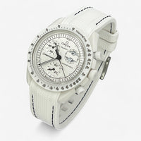 Bracelet MoonSwatch en Caoutchouc Premium Snoopy: Blanc Noir