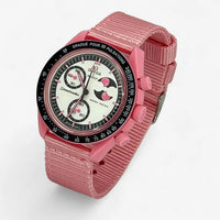 Bracelet Omega x Swatch MoonSwatch Mission to The Pink Moonphase Cuir Nato Toile Acier Nato: Rose